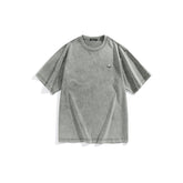 Men's Washed T-Shirt with Chest Embroidery